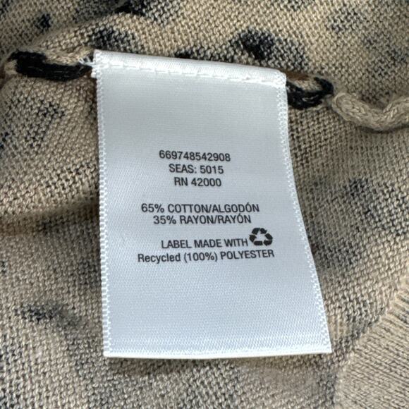 Animal Leopard Print Cardigan Sweater Long Sleeve L Lightweight Button Mob Wife - Picture 12 of 14